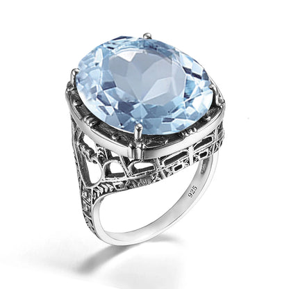925 Sterling Silver Amethyst Gemstone Ring – Handmade Victorian Jewelry