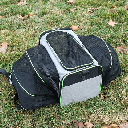 Foldable Pet Carrier Backpack – Breathable Travel Bag for Cats & Dogs up to 10kg