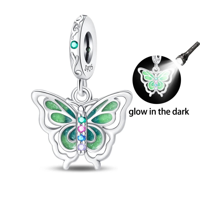 925 Silver Plating Colorful Butterfly Insect Animal Charms Beads Sparkling Zircon Fit Qikaola 925 Original Bracelets DIY Jewelry