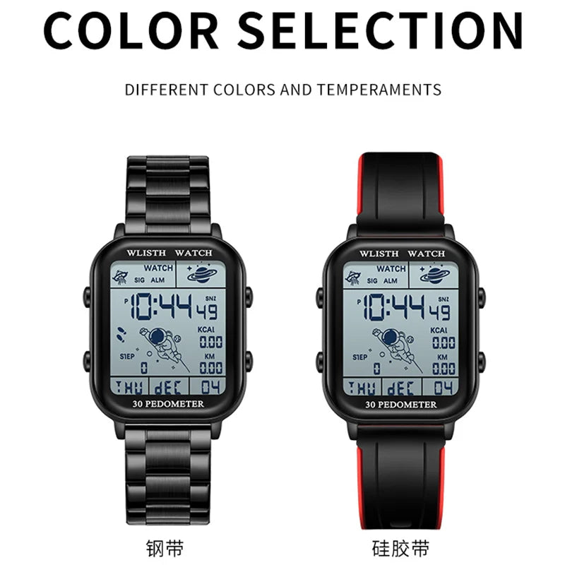 Digital Watche for Man Stopwatch Wristwatch Clock Electronic Watch Outdoor Timing Wristwatch Multi-Function Digital montre homme