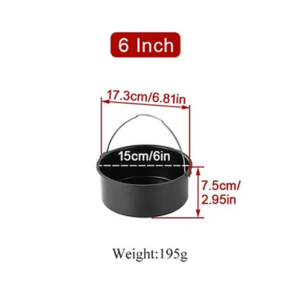 Non-Stick Round Cake Baking Pan with Handles – 6/7/8 Inch Air Fryer & Oven Safe