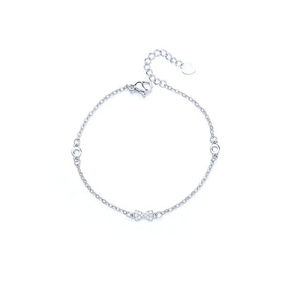 VENTFILLE 925 Silver Diamond Butterfly Bracelet – Adjustable Flower Jewelry for Women