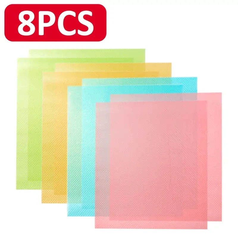 Cabinet & Refrigerator Liner Mats – Cuttable Moisture-Proof Easy-Clean Shelf Mats | 4/8/12pcs