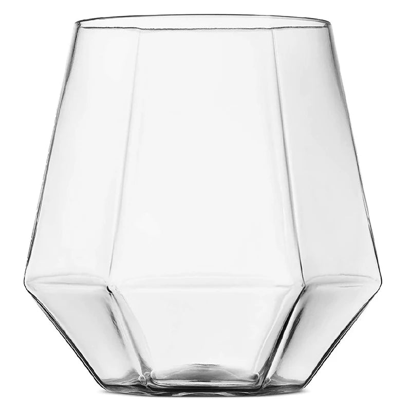 Diamond Clear Plastic Wine Glass – 360ml Party Cocktail Tumbler