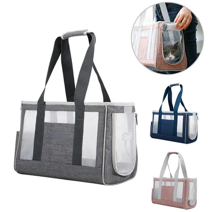 Breathable Pet Carrier Shoulder Bag – Portable Travel Handbag for Cats & Small Dogs