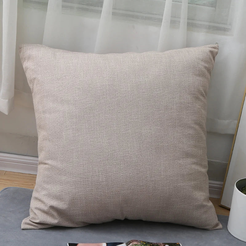 Large Soft Sofa & Bed Backrest Cushion Cover 80CM – Solid Color Washable Huge Pillow Case Protector