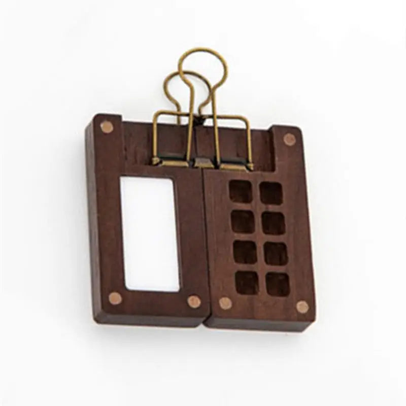 Empty Wooden Watercolor Palette Portable Mini Travel