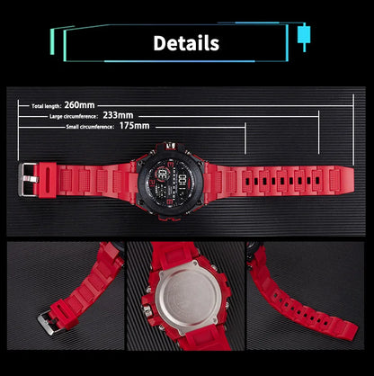 Top Luxury Electronic Watch for Man Outdoor Sport Watch Stopwatch Waterproof Calendar Digital Clock 24355 - BeeTrendyShop.COM