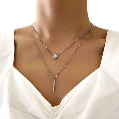 Vintage Layered Pendant Necklace – Women’s Link Chain Fashion Jewelry