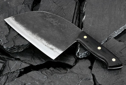 Hand-Forged Professional Butcher Knife – Full Tang High-Carbon Steel Chinese Chef Knife
