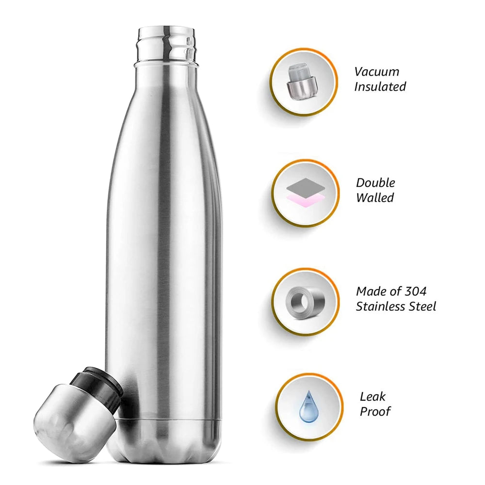 304 Stainless Steel Double-Wall Vacuum Flask – Sport Hot & Cold Thermal Bottle