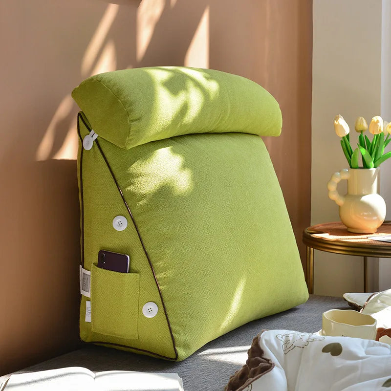 Tatami Triangle Bedhead Backrest Cushion 45 & 60cm – Soft Neck & Waist Support for Sofa & Bed