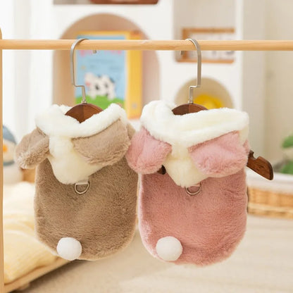 Cozy Fleece Dog Coat - Bear-Design Winter Jacket for Small Breeds - BeeTrendyShop.COM