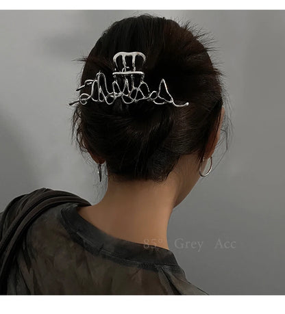 Large Metal Hair Claw Clip – Punk & Vintage Style Barrette for Women