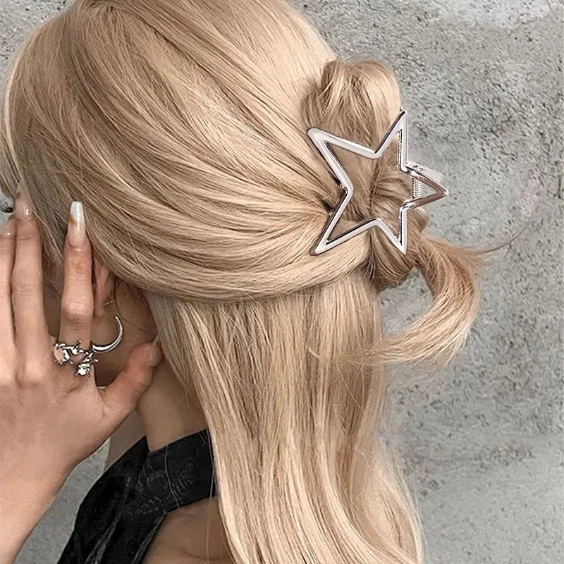 Hollow Star Hair Claw Clip – Y2K Sweet Cool Accessory for Women & Girls