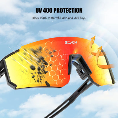 SCVCN Sport Cycling Sunglasses – TR90 Frame UV400 for Hiking & Baseball