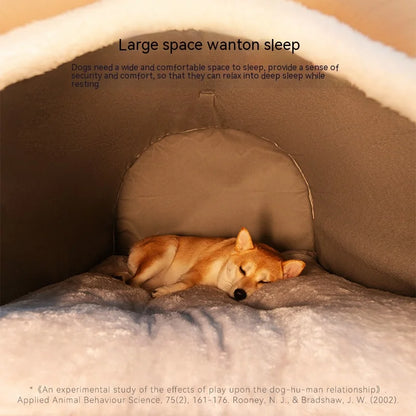 Extra Large Dog Bed - Winter Warm House-Style Bed with Removable Cover - BeeTrendyShop.COM