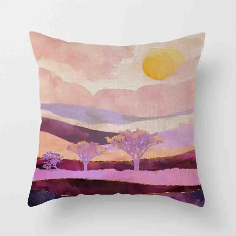 Japanese Geometric Peak Linen Cushion Cover – Encrypted Woven Throw Pillow Case for Sofa & Home
