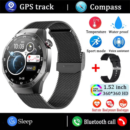 Sport Smartwatch for Android & iOS – AMOLED Screen, GPS, Heart Rate, Bluetooth Calls, Waterproof
