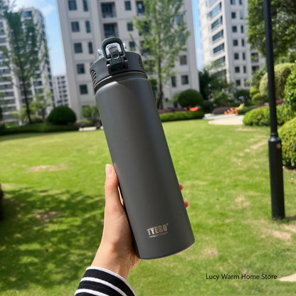 Thermal Water Bottle with Straw 600/750ML – Stainless Steel Hot & Cold Mug