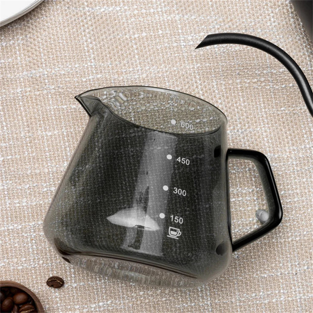 Glass Coffee Server 600ml Reusable Iced Tea Drink Pour Over Brewing Drip Household Camp Pot Drinkware Accessories