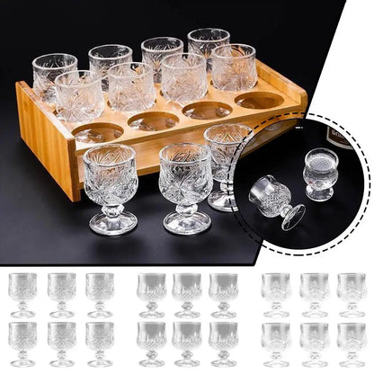 Diamond Carved Crystal Goblet – 6pcs High Foot Glass for Bar & Restaurant