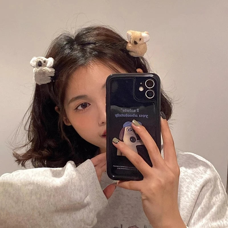 3D Plush Koala Hair Claw Clip – Cute Animal Barrette for Women & Girls