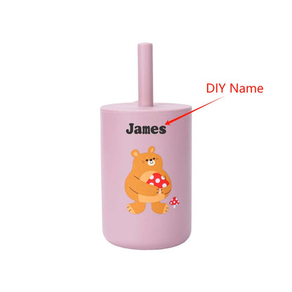 Baby Feeding Straw Cup – Anti-Hot Leakproof Silicone Toddler Water Bottle