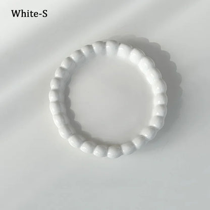 French-Style Beaded Ceramic Dessert Plate – Ins Style Breakfast & Ornament Serving Dish