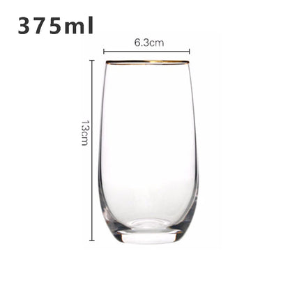 375ML Crystal Glass Cup – Gold Rimmed Wine Whiskey Cocktail Glassware
