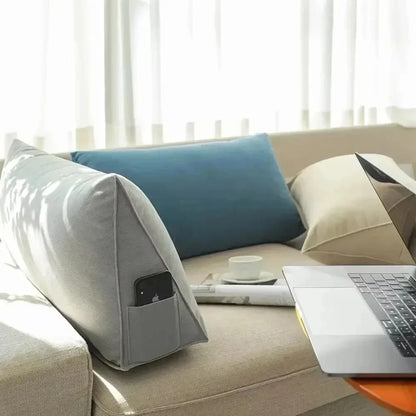 Triangle Reading & Lumbar Support Cushion – Soft Backrest Pillow for Sofa, Bed & Office