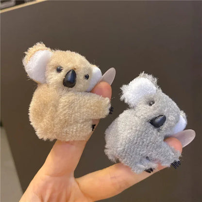 3D Plush Koala Hair Claw Clip – Cute Animal Barrette for Women & Girls