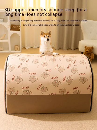 Extra Large Dog Bed - Winter Warm House-Style Bed with Removable Cover - BeeTrendyShop.COM