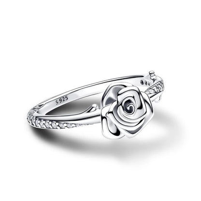925 Sterling Silver Rose in Bloom Ring – Luxury Fashion Jewelry for Women