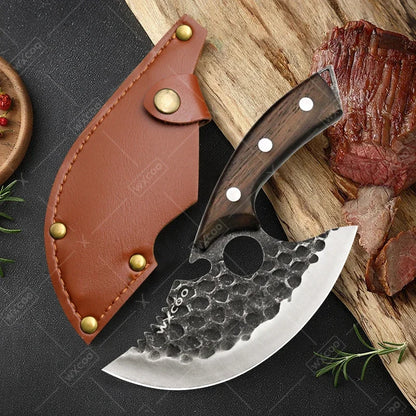 Handmade Forged Kitchen Knife Set – Multifunctional Chef Knives with Bottle Opener
