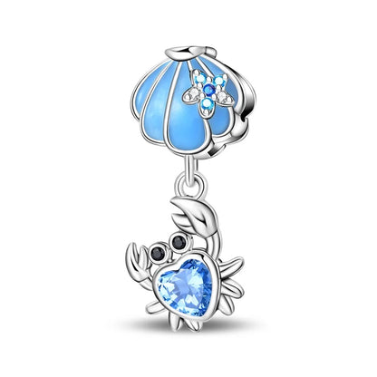 925 Sterling Silver Blue Crab & Red Lobster Charm Bead – Ocean DIY Jewelry