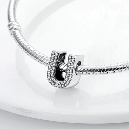 925 Sterling Silver 26 Alphabet Letters Charm Bead – DIY Birthday Jewelry