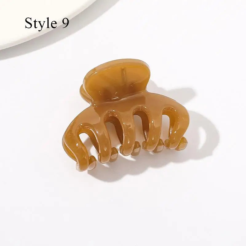 Mini Jelly Color Hair Claw Clip – Geometric Acrylic Shark Clip for Women & Girls