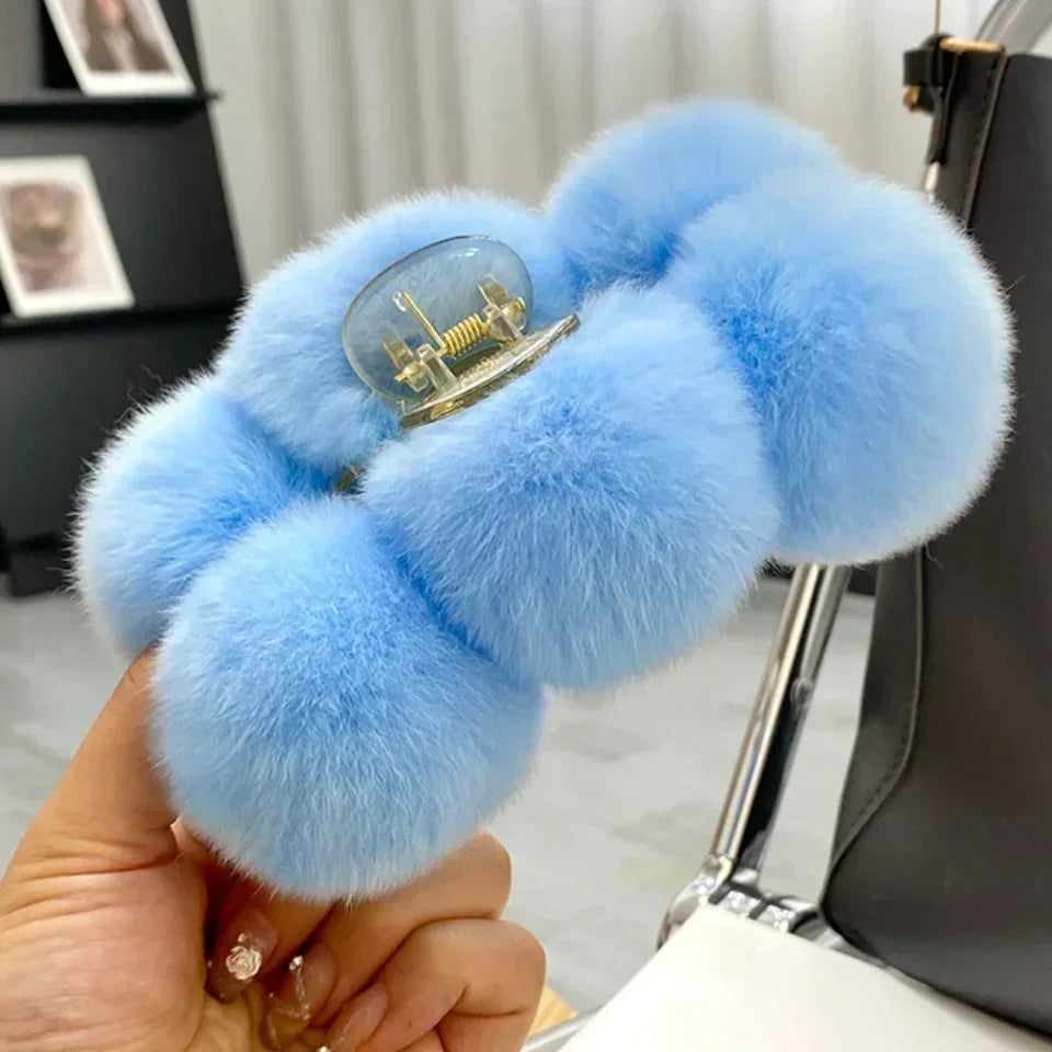 Furry Korean Hair Claw Clip – Fashion Barrette for Women