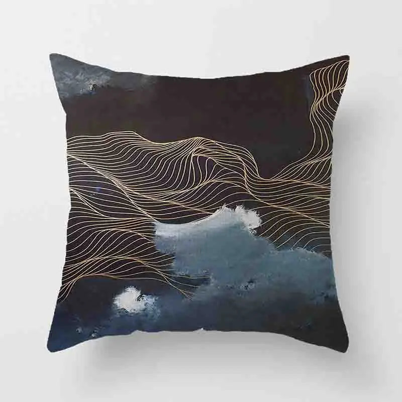 Japanese Geometric Peak Linen Cushion Cover – Encrypted Woven Throw Pillow Case for Sofa & Home