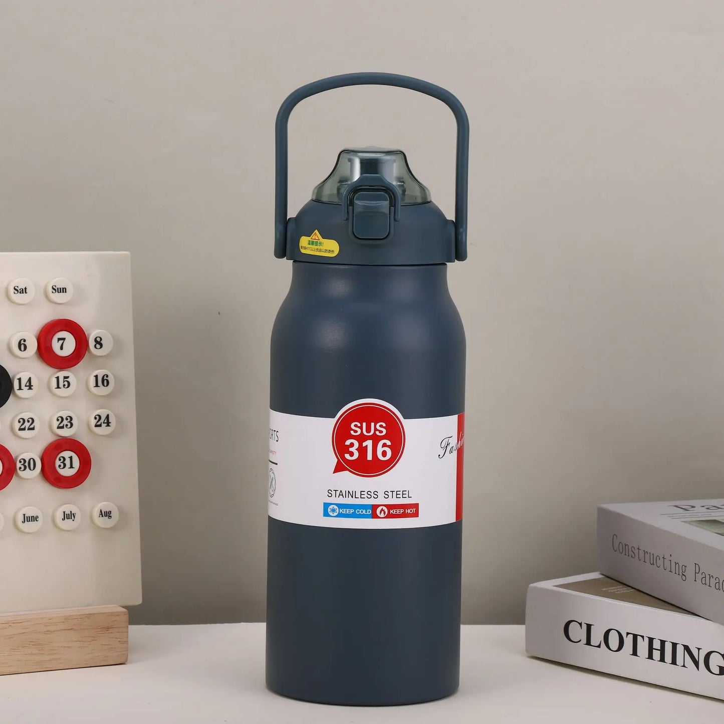 1500ML Stainless Steel Thermo Bottle – Large Capacity Portable Thermal Tumbler