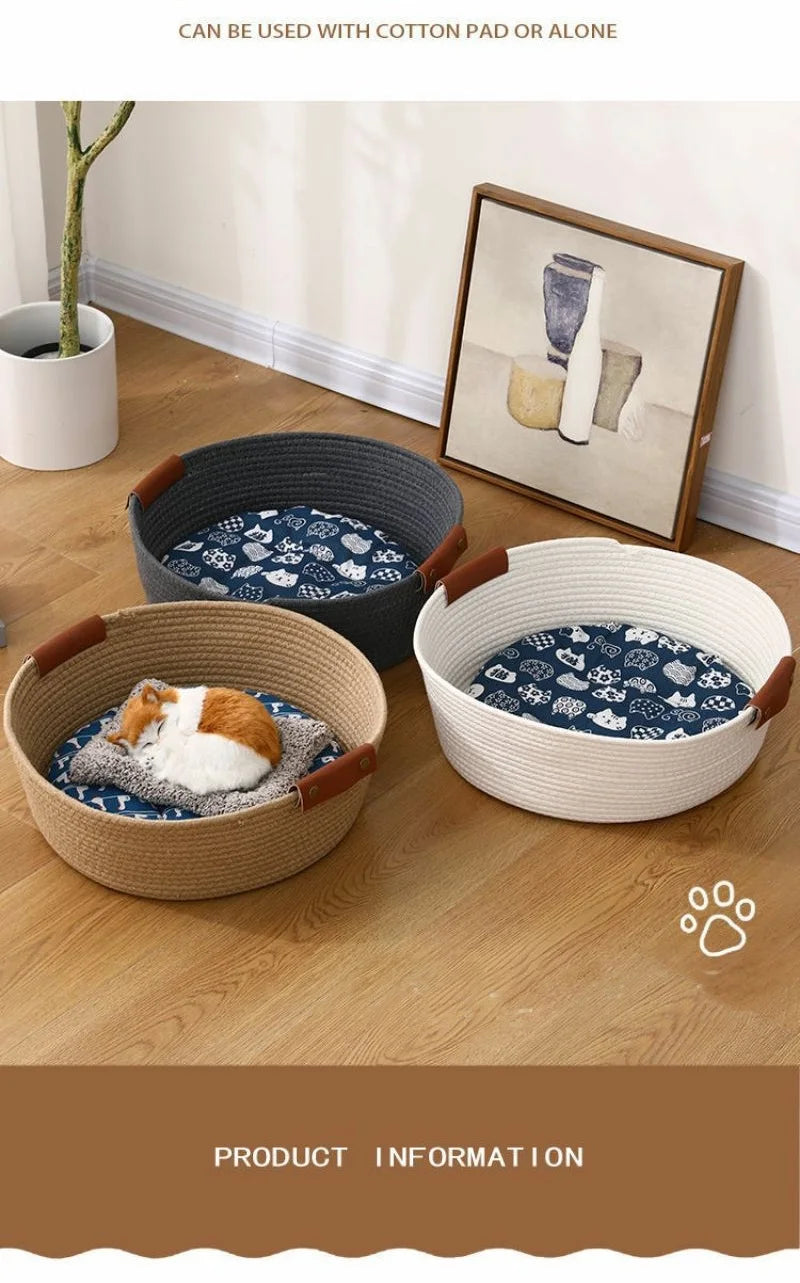 HeMu 4-Season Pet Mat - Removable & Washable Bamboo-Cotton Kennel Pad