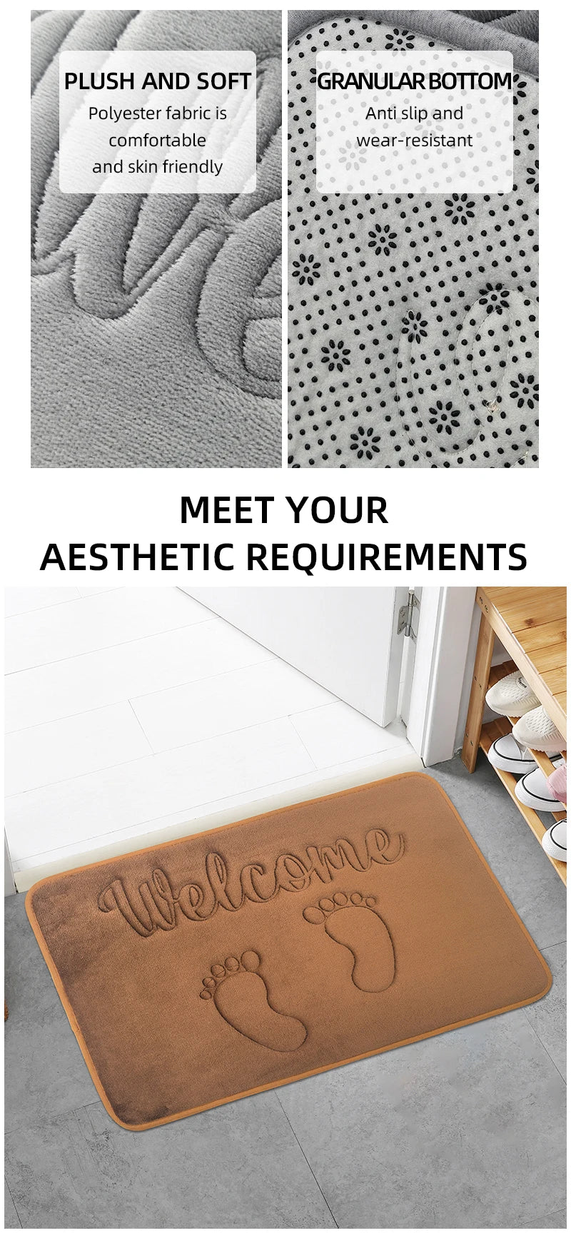 1pc Anti-Slip Cobblestone Floor Mat for Bathroom, and Absorbs Water and Reduces Slips and Falls - BeeTrendyShop.COM