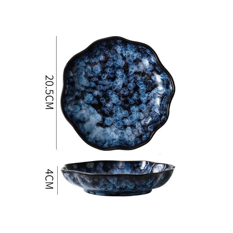 Creative Irregular Ceramic Tableware Soup Bowl Salad Bowl Dessert Plate Deep Plate Fish Plate Seasoning Dish Specialty Tableware