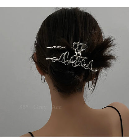 Large Metal Hair Claw Clip – Punk & Vintage Style Barrette for Women