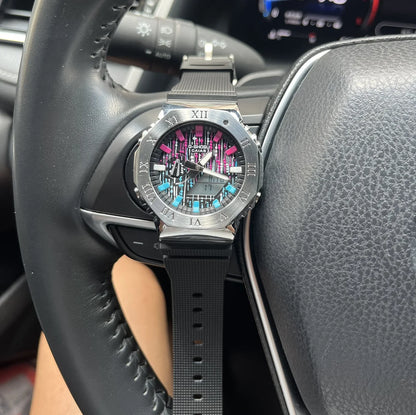 GM Oak Series Digital Sport Watch – LED Alloy Dial, Roman Numerals, World Time, Unisex