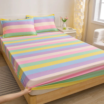 Cartoon Kids Fitted Bed Sheet – Elastic Band Mattress Cover for Single & King Size Children's Bedding