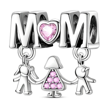 925 Sterling Silver Tree of Life & Peach Heart Charm Bead – Sweet Love DIY Jewelry