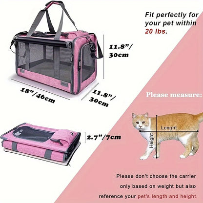 Soft-Sided Pet Carrier for Large & Medium Cats and Dogs