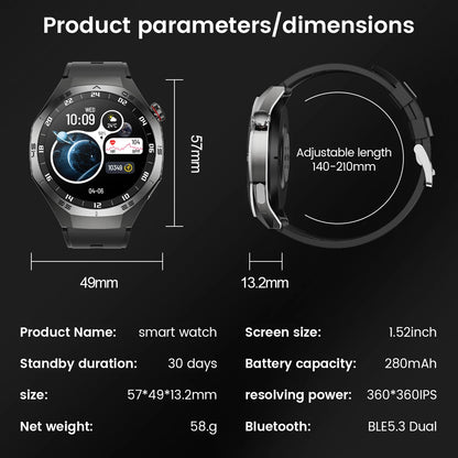 Sport Smartwatch for Android & iOS – AMOLED Screen, GPS, Heart Rate, Bluetooth Calls, Waterproof